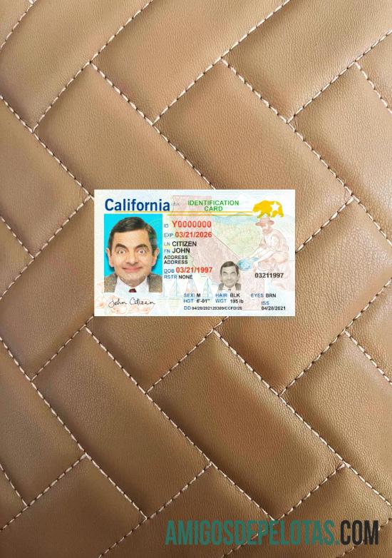 USA California ID Card 2021 Present olhar de foto frente exemplo